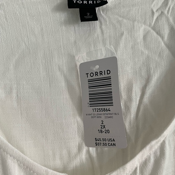 Torrid linen white shirt - Picture 5 of 6